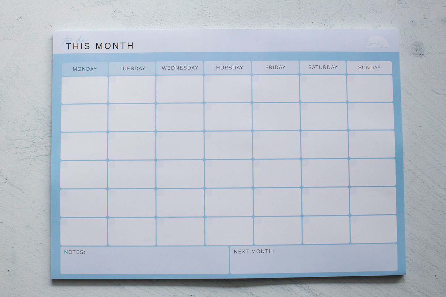 Monthly Desk Planner (A3)